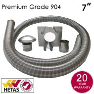 7" 904 Premium Grade Stainless Steel Flexible Flue Liner Kit